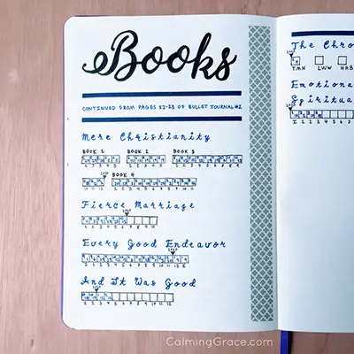 Bullet Journal Books to Read Collection