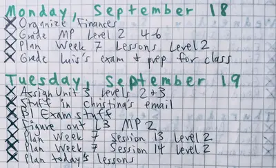 Bullet Journal September Daily Log