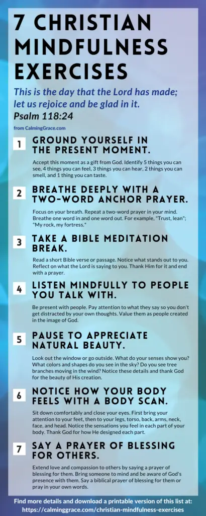 7 Christian Mindfulness Exercises to Connect with God in Daily Life (Infographic)