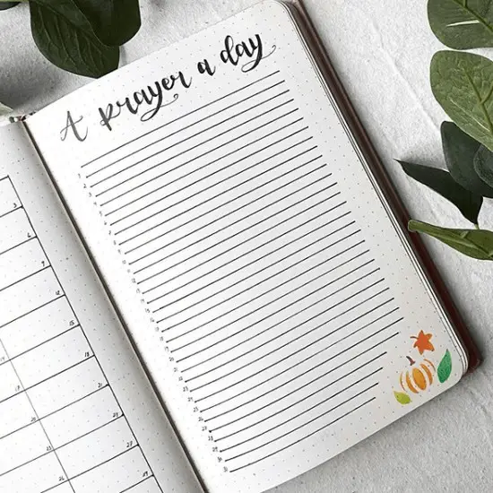 Prayer Habit Tracker in a Bullet Journal