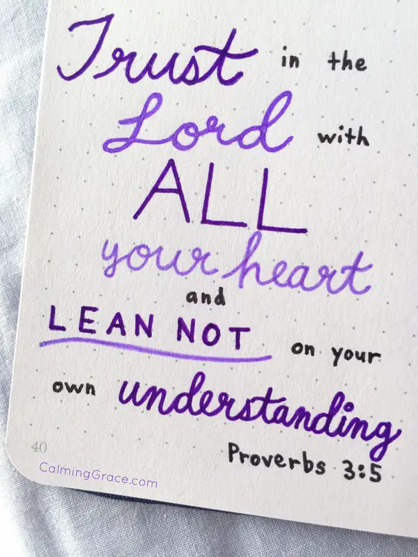 Scripture Lettering in a Bullet Journal