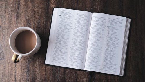 Open Bible and Cup of Coffee