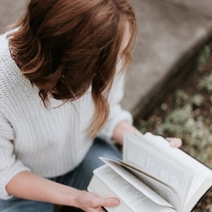 Girl reading Bible